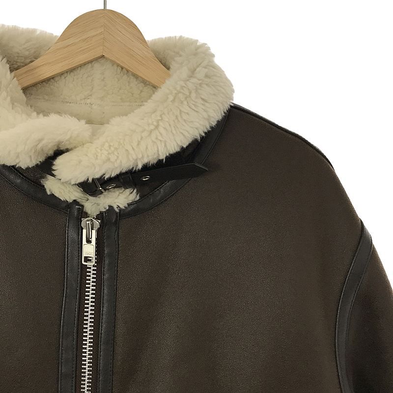 FRAY I.D ブラウン ムートンレザーボンバージャケットМサイズ