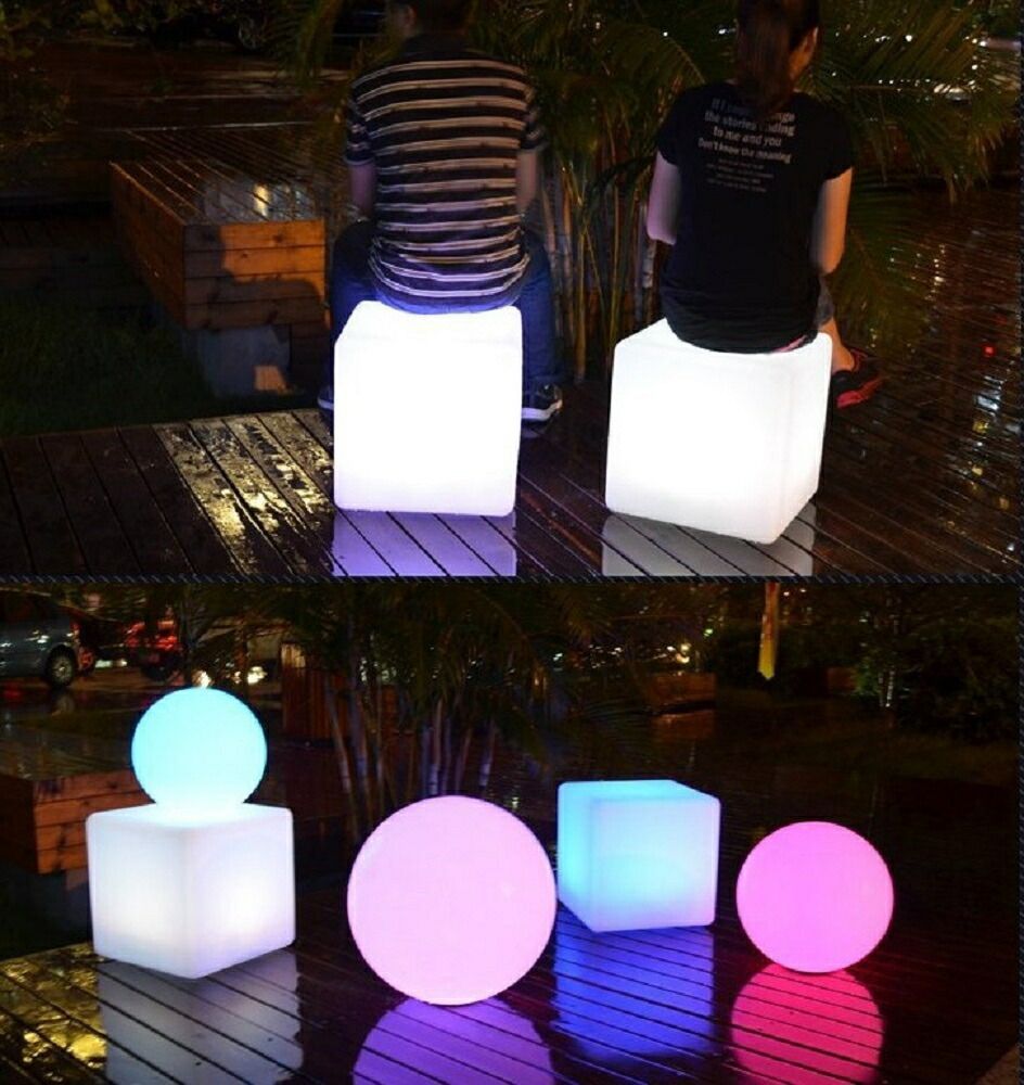 12色 LED ベスト ボックス チェア スツール コンパクト 充電式 パーティー