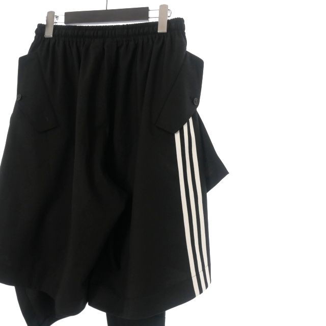 Y3 ワイスリー ワイドパンツ ヨウジヤマモト タグ付き 黒 未使用 ワイスリー Y-3 ヨウジヤマモト アシンメトリー サイドライン