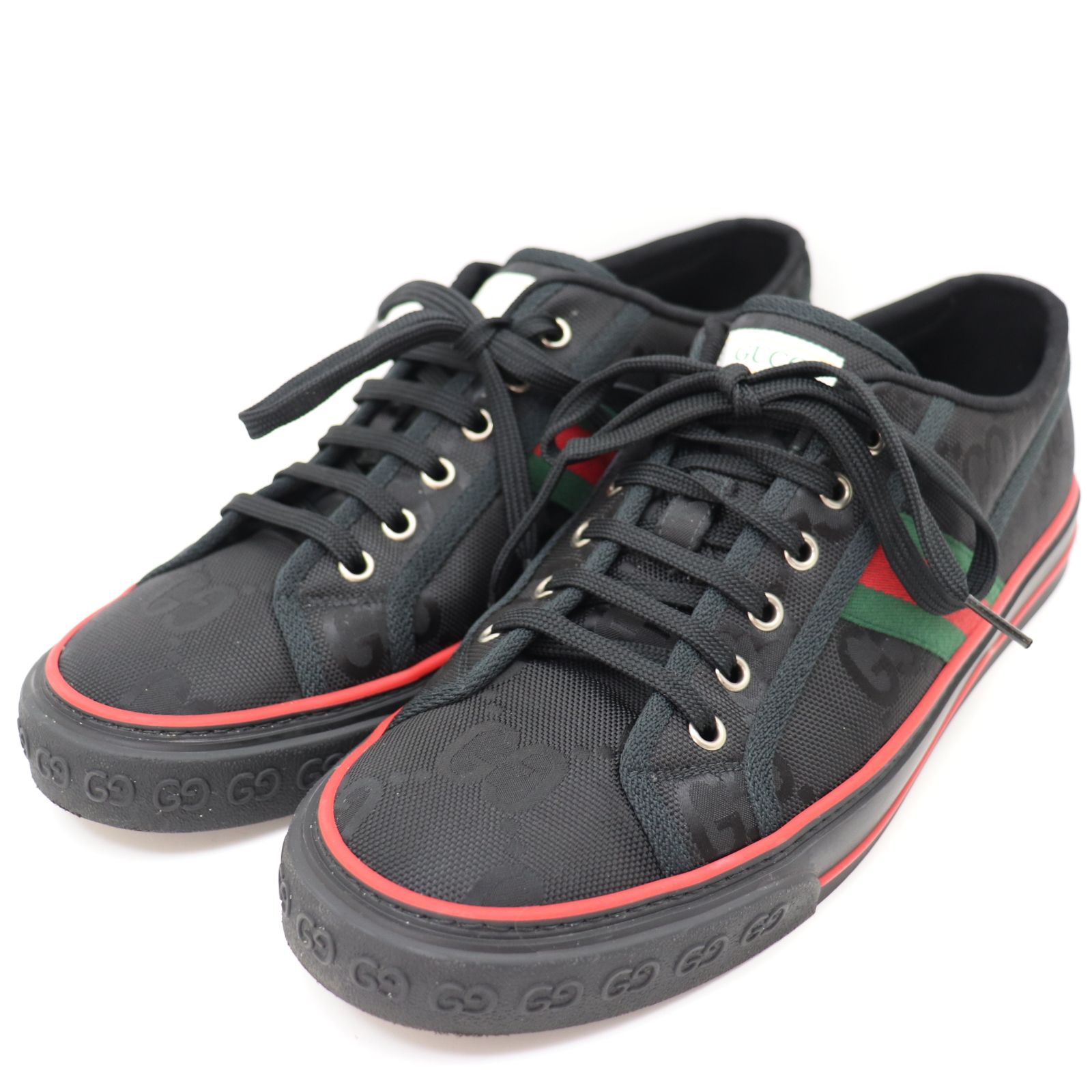 ITRTDPIRQ3K4 GUCCI グッチ GG柄 TENNIS テニス 1977 シェリーライン スニーカー ブラック メンズ サイズ 10