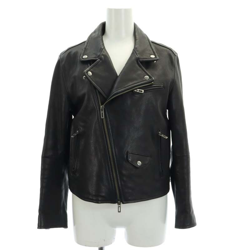 ドメニコアンドサヴィオ DOMENICO SAVIO RIDERS JACKET ジャケット ライダース ゴートレザー 総裏地 38 黒 ブラック |MI OS
