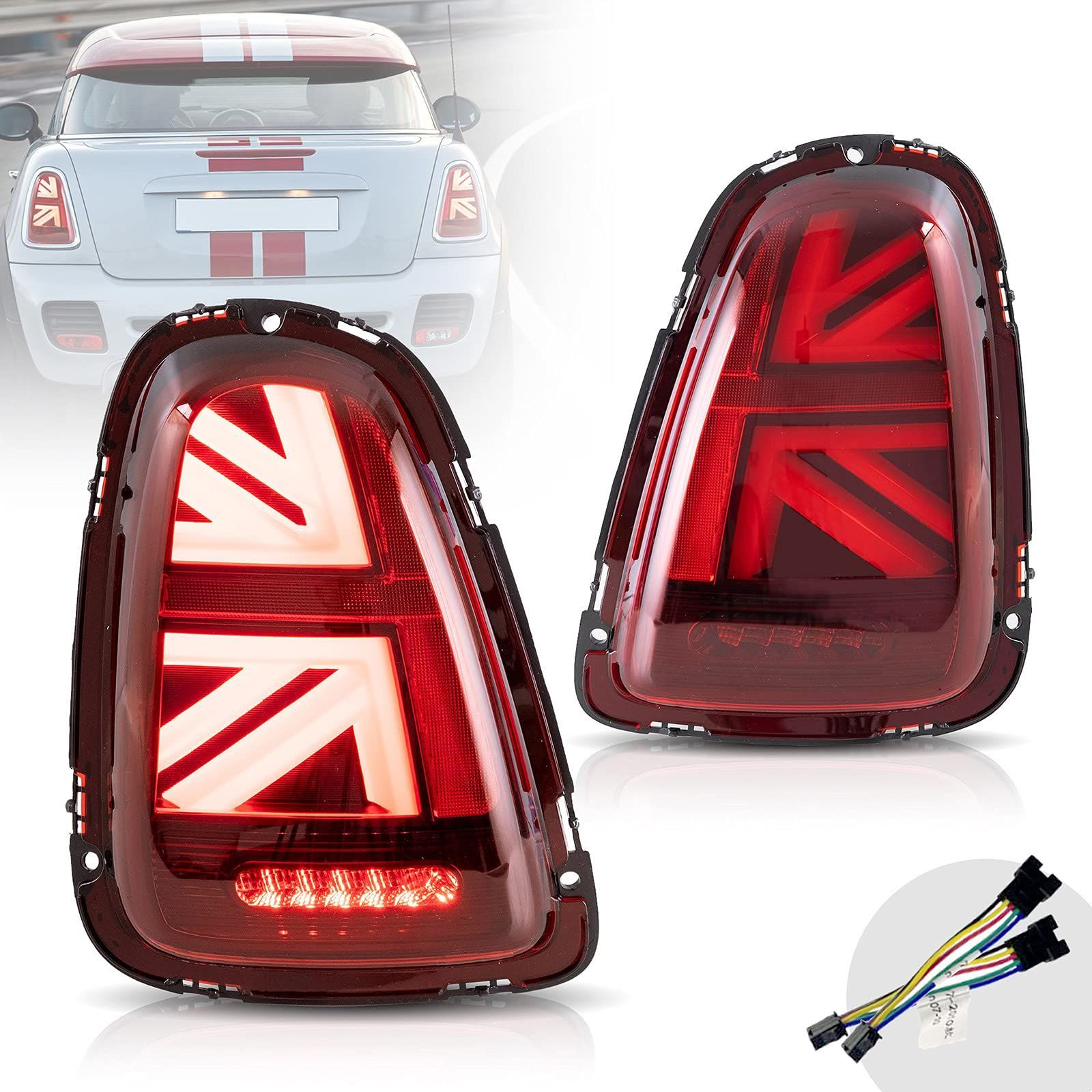 ミニ クーパー R56|57|58|59 テールランプ 左右2点セット レッド 2007-2014年 For Mini Cooper Hatchback R56 R57 R58 R59 200