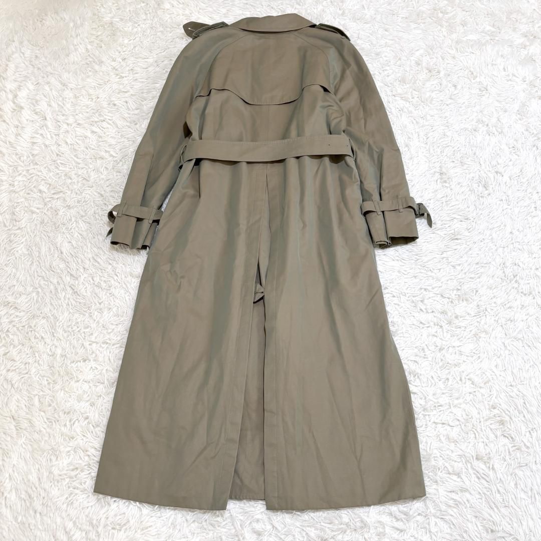 美品バーバリープローサム トレンチコート ロング丈 9AR 玉虫色 ライナー付 美品バーバリープローサム トレンチコート ロング丈 9AR 玉虫色