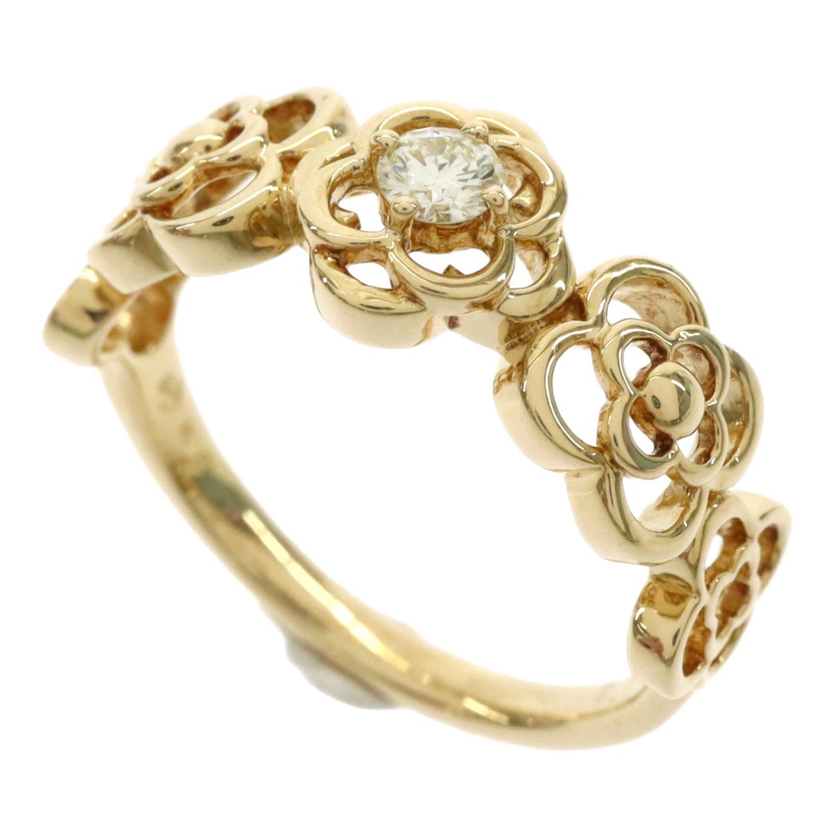 TASAKI タサキ 田崎 K18YG 18金イエローゴールド ダイヤ0.10ct 花 