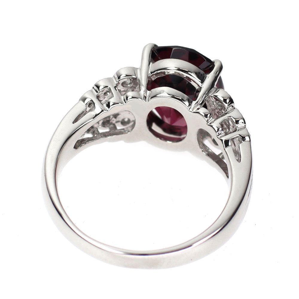 Pt900 ロードライトガーネット ダイヤモンド リング 5.70ct D0