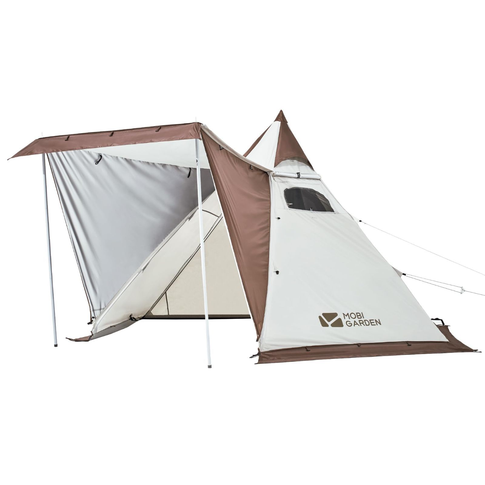 Size:高さ2.3m MOBI GARDEN ティピーテント 煙突穴付き 2-3人用