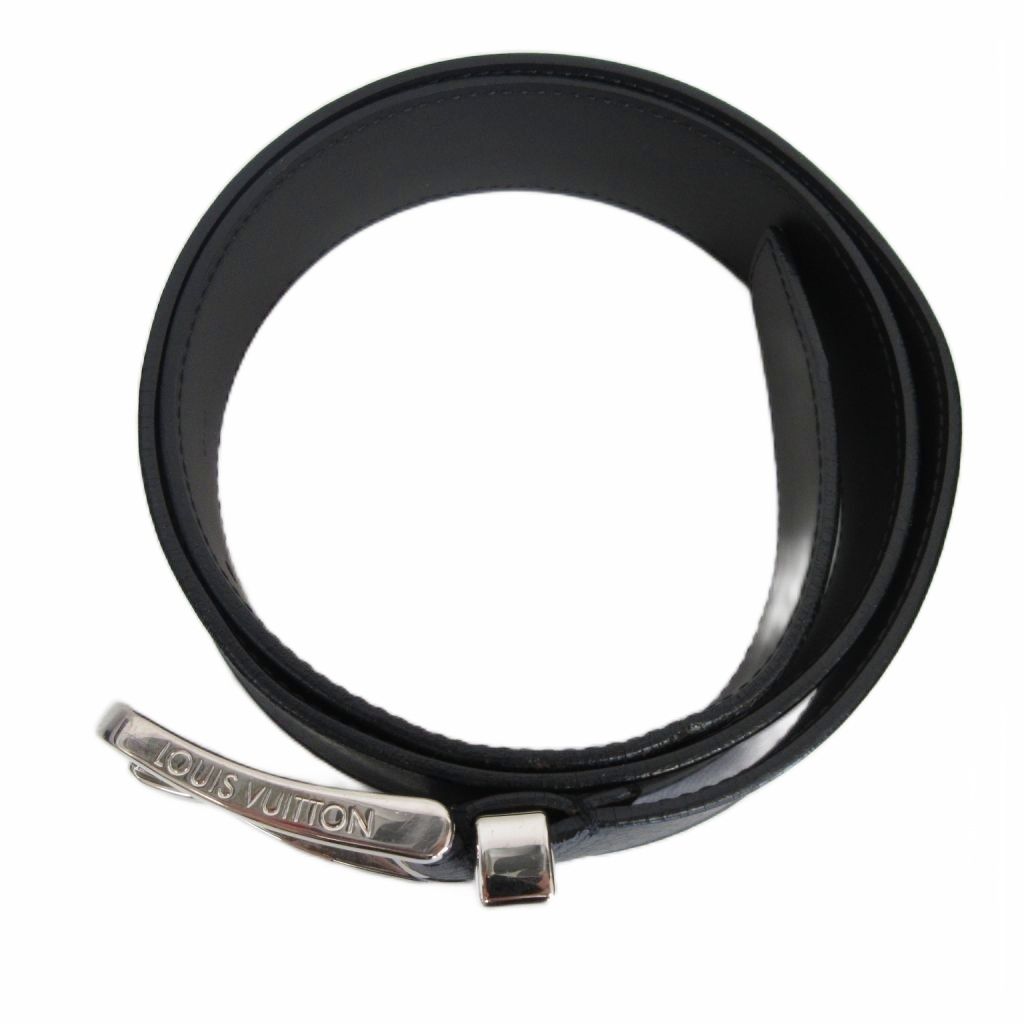 Louis Vuitton ブラックレザーベルト M6065 90/36 Louis Vuitton