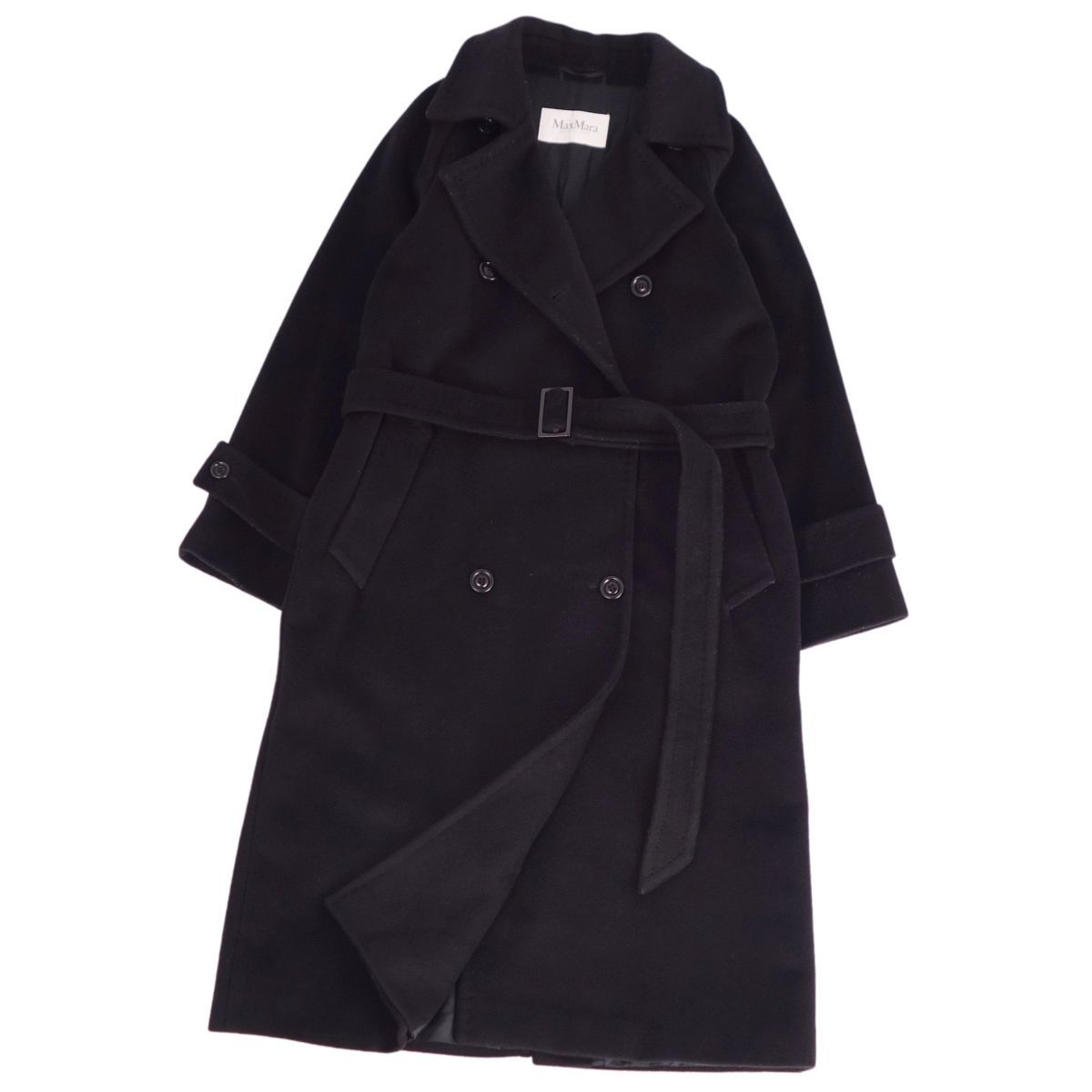 美品 マックスマーラ Max Mara コート 白タグ ベルト付き ロングコート