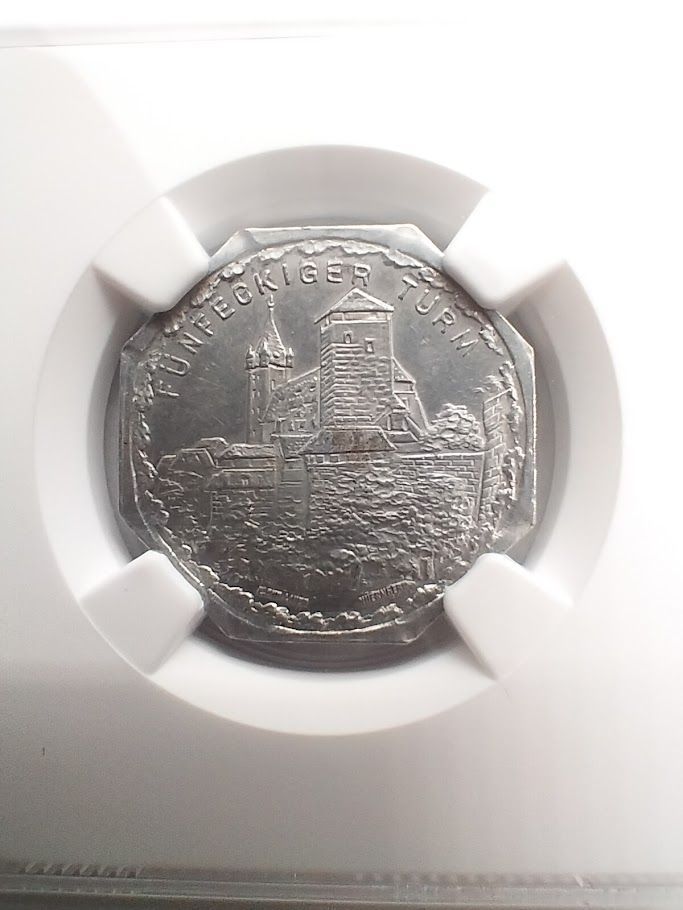 NGC MS62 1920 ドイツ 八角形 20P Funfeckiger turm 未使用