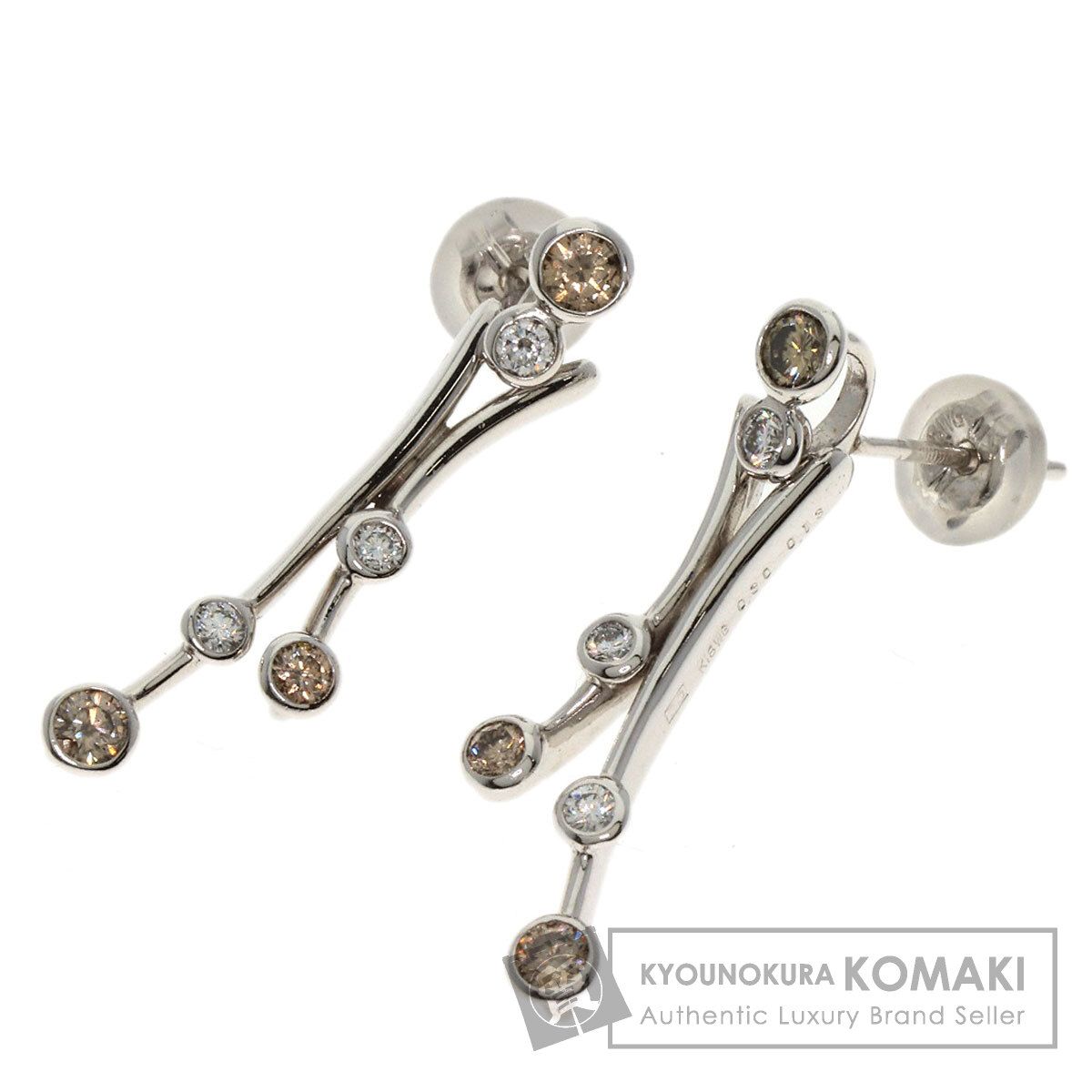 Kashikey カシケイ ダイヤモンド ブラウンダイヤモンド ピアス K18WG 