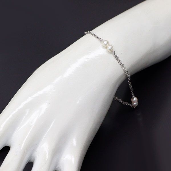MIKIMOTO K18 WG パールブレスレット MIKIMOTO ミキモト ブレスレット K18ホワイトゴールド パール 約