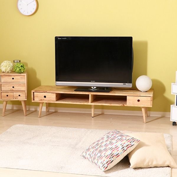 t*a様 浜本工芸　TVボード　テレビ台 幅150 ナチュラル色 テレビボード テレビ台 幅150cm ナチュラル 木製 スライド式 引出付き