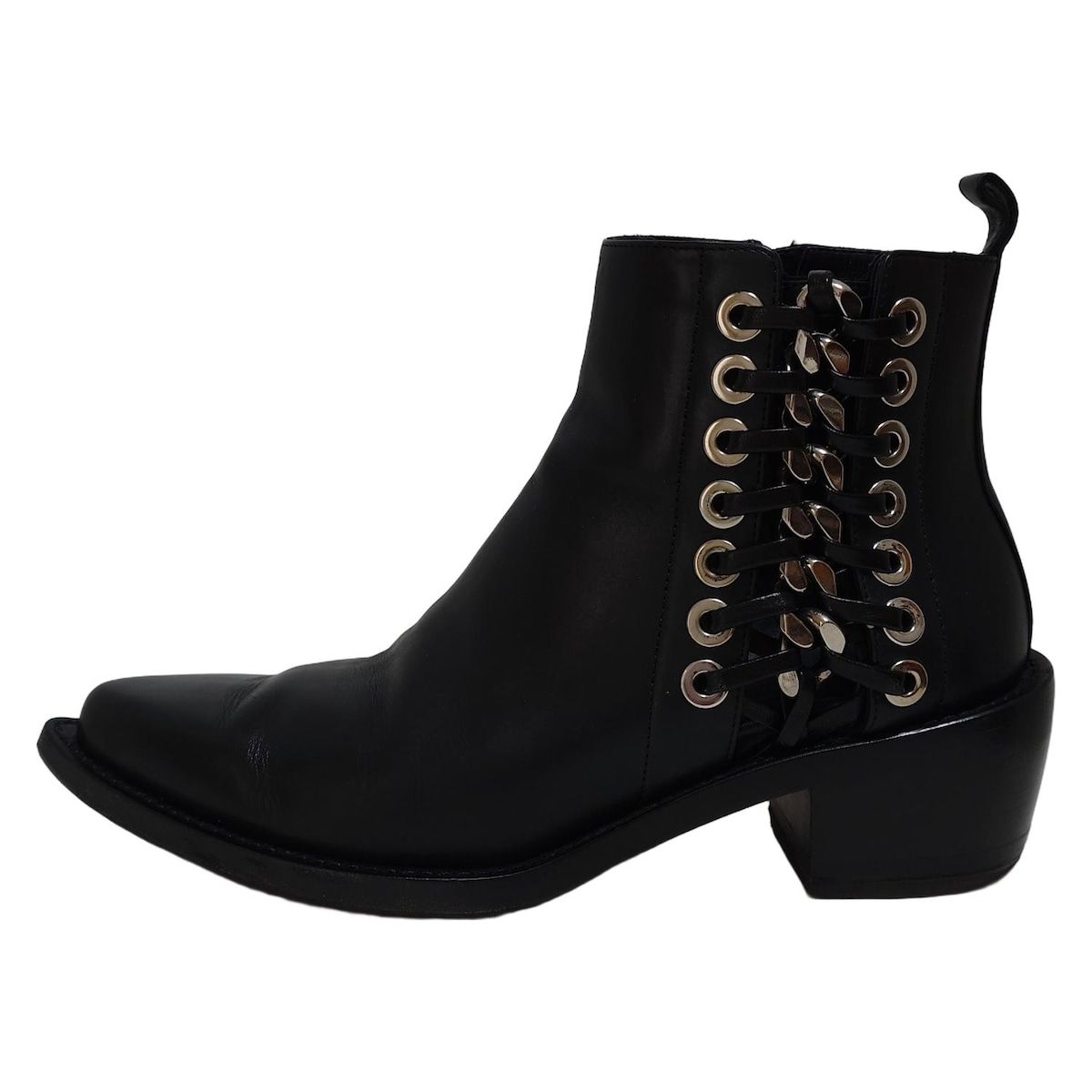 ALEXANDER McQUEEN アレキサンダーマックイーン ショートブーツ 36 1|2 レディース - 黒 アウトソール張替済 レザー
