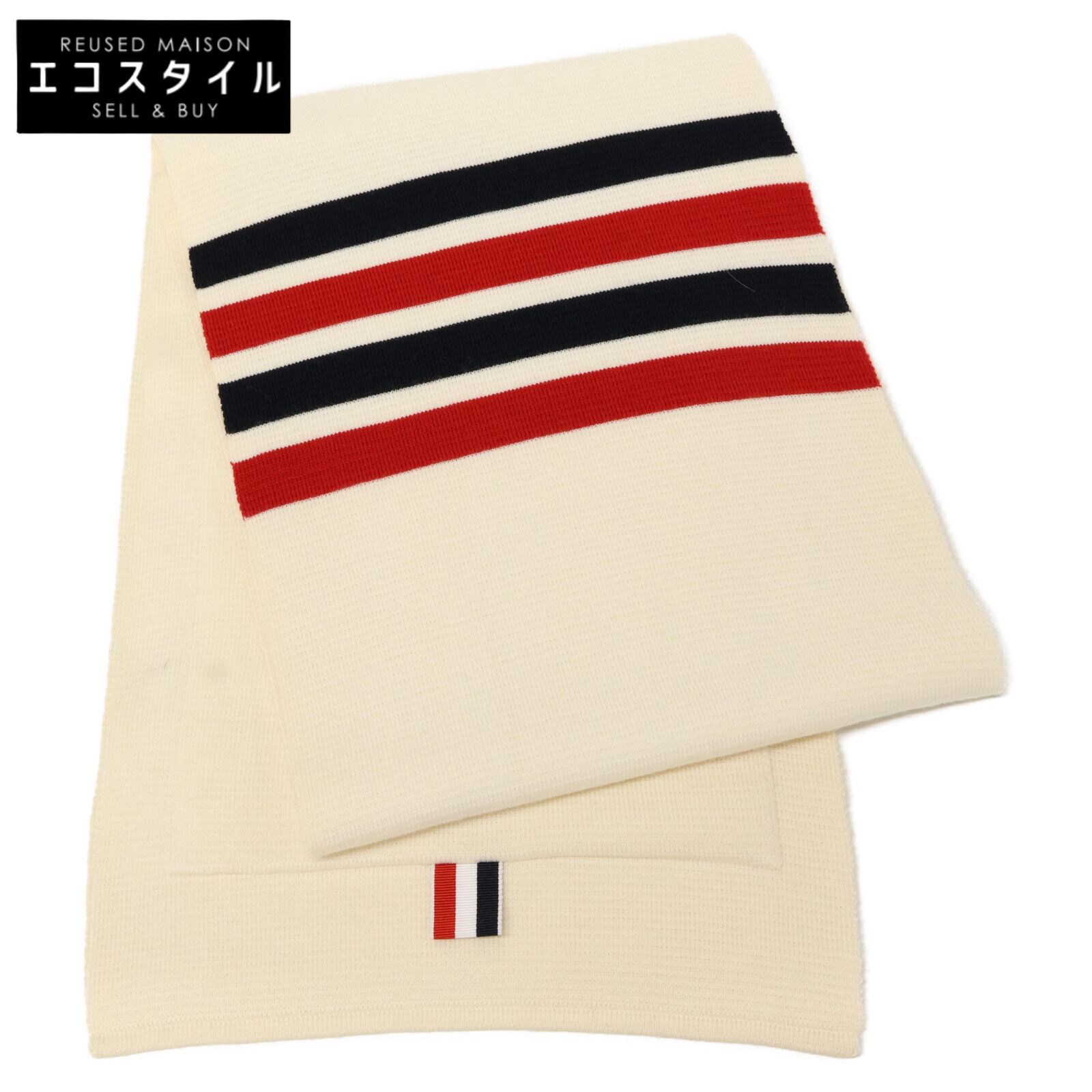 THOM BROWNE トムブラウン 正規 ウール トリコロールストライプ ポケット付 ニット