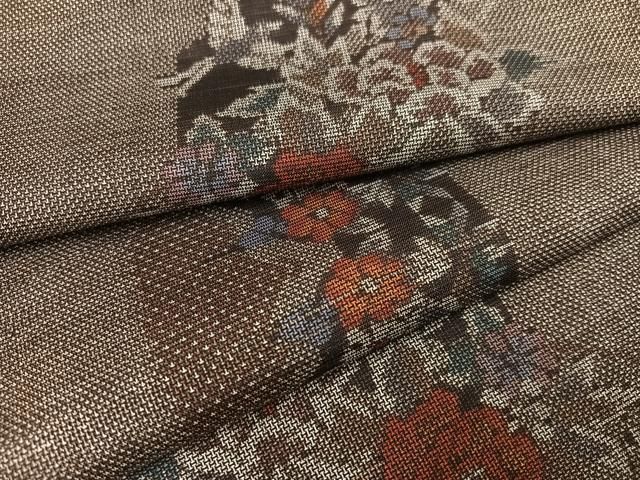 平和屋着物○本場大島紬 カタス9マルキ 亀甲草花文 正絹 逸品 未