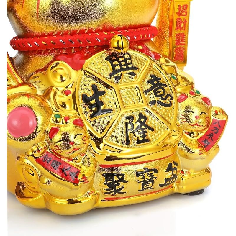 電動招き猫 白磁製 大型 モデル 座布団付 電池 USB 磁器製 まねき猫 手描き ハンドメイド かわいく手招きします ネコ ねこ 開店祝いや開業祝いに喜ばれます 自動で腕を振ります ラッキーアイテム 運気向上 金運アップ 商売繁盛 風水 厄