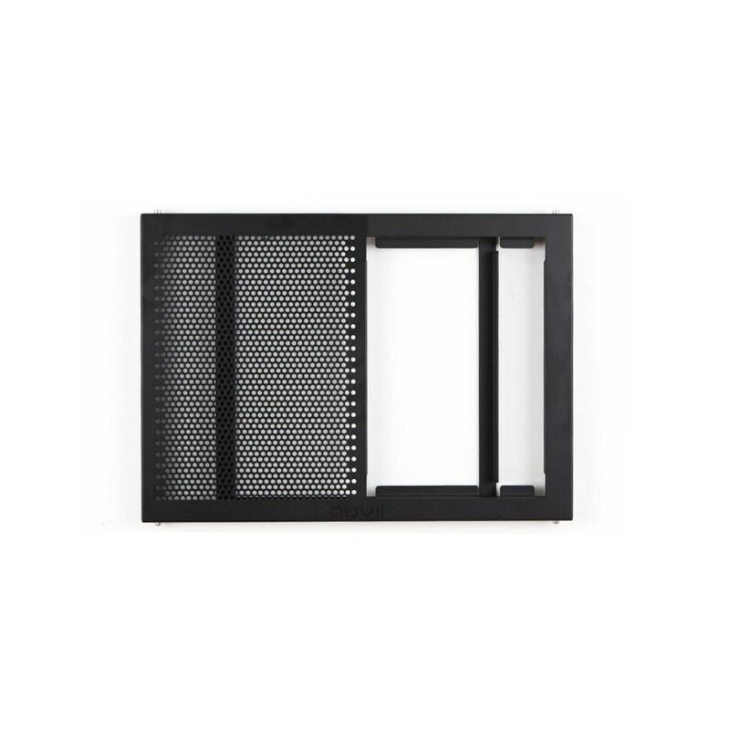 性を秘めたスタイリッシュかつ無骨なアウトドアテーブル 折れ脚テーブルはブラックアイアンテーブルで天板はパンチング加工