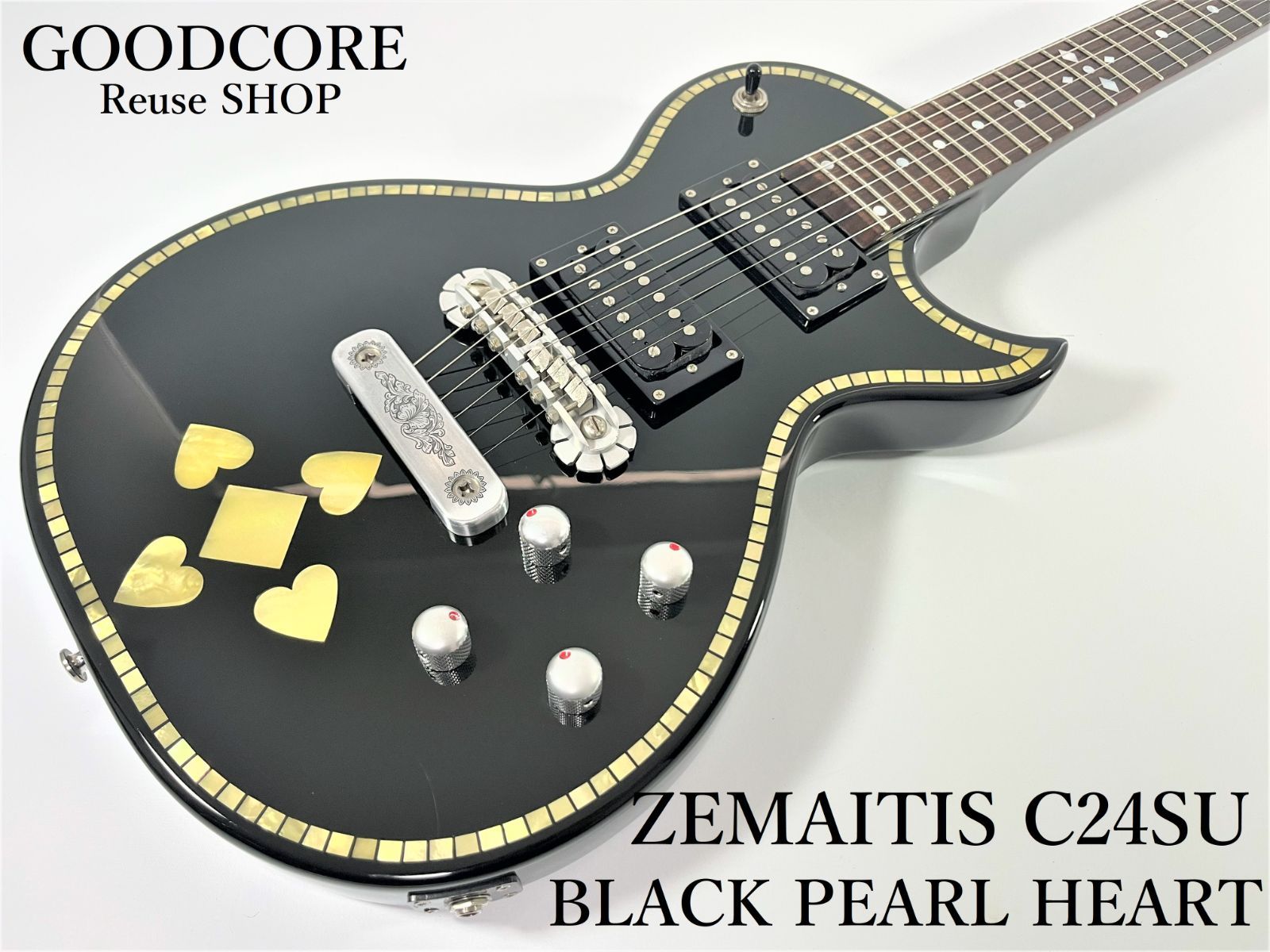 ZEMAITIS ゼマティス ゼマイティス C24SU BLACK PEARL BP HEART エレキギター 純正ハードケース付属 - メルカリ