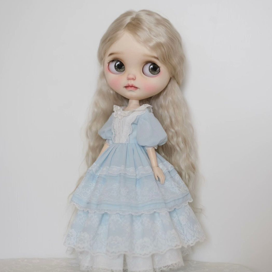 ブライス お洋服 アウトフィット 海外作家製 CakeDress スカイブルー