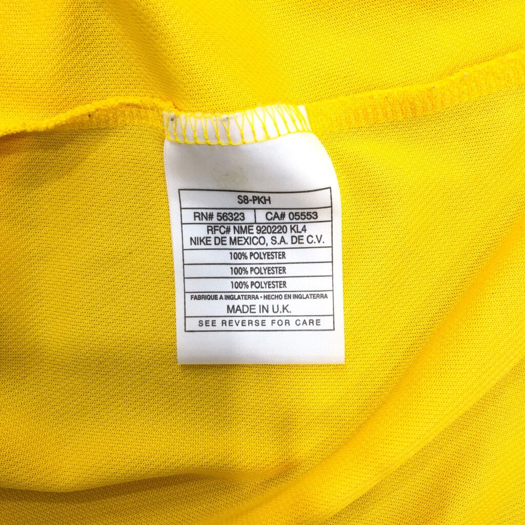 90年代 イギリス製 NIKE ナイキ サッカー 1998 ワールドカップ ブラジル ロナルド ゲームシャツ ユニフォーム (メンズ L) 中古 古着  Q6520