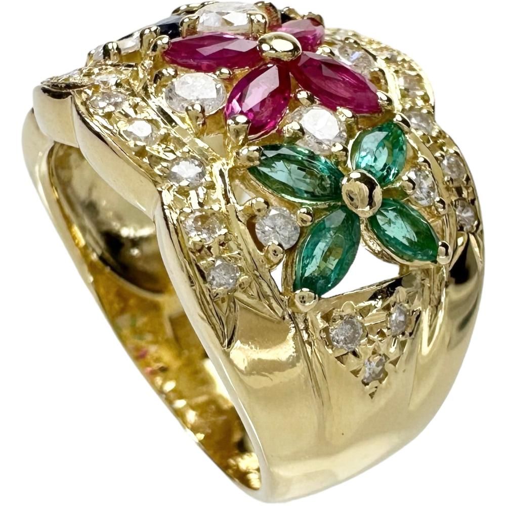 最終特価品 11号 ルビー 計0.47ct サファイア 計0.84ct エメラルド 計  