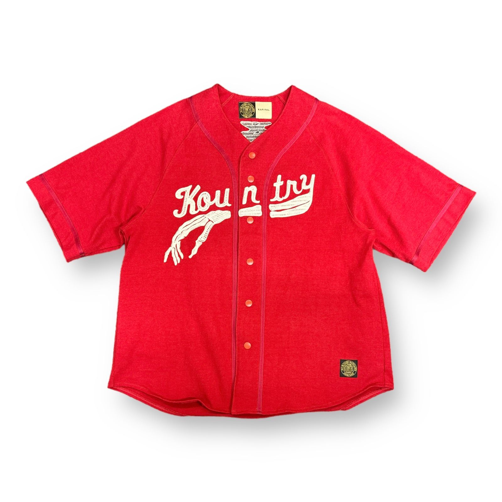 Kapital 16/-Densed Jersey Baseball Shirt ボーン ベースボールシャツ 
