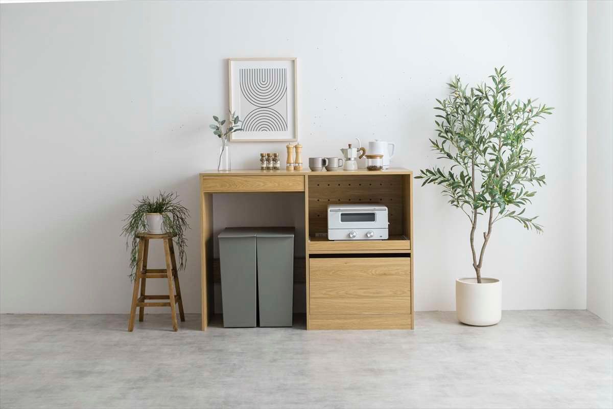 【送料無料】【幅120cm】ゴミ箱上レンジラック キッチン収納 コンセント付き 送料無料】【幅120cm】Conina ゴミ箱上レンジラック キッチン収納