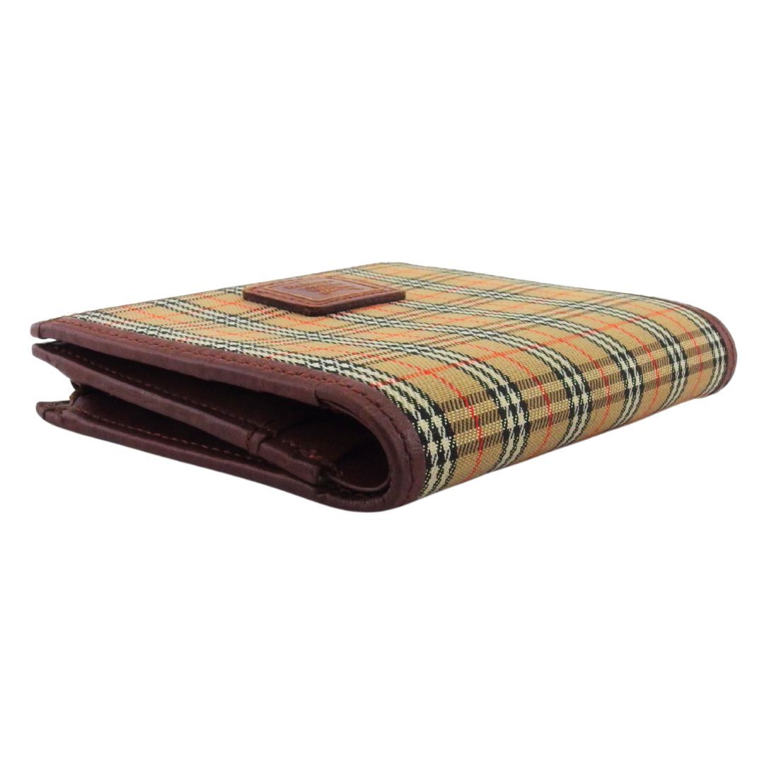 【美品】BURBERRY ノバチェック柄 二つ折り財布　ブラウン系 バーバリー BURBERRY 二つ折り財布 ノバチェック ブラウン×ノバ