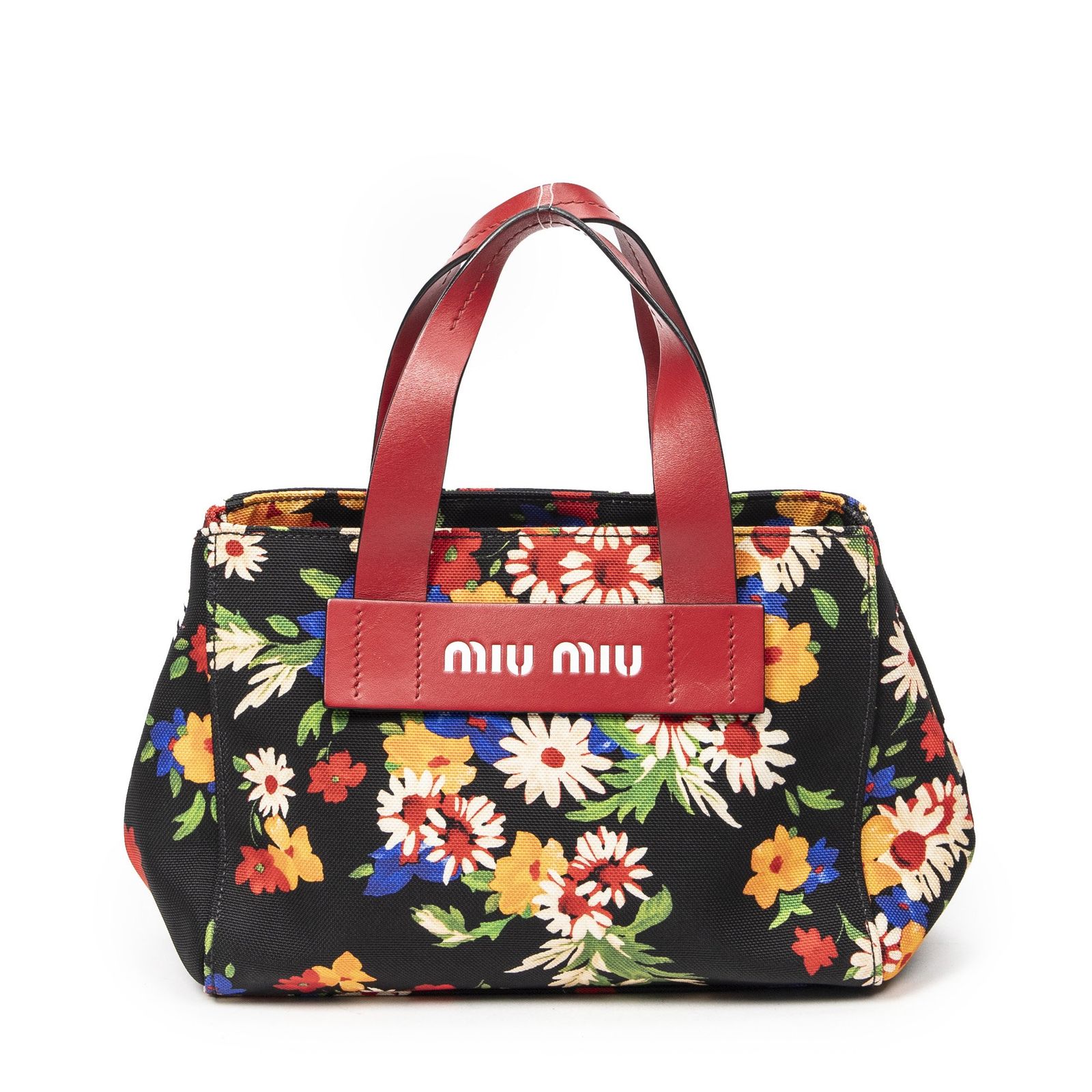 MIU MIU ミュウミュウ トートバッグ キャンバス 赤系