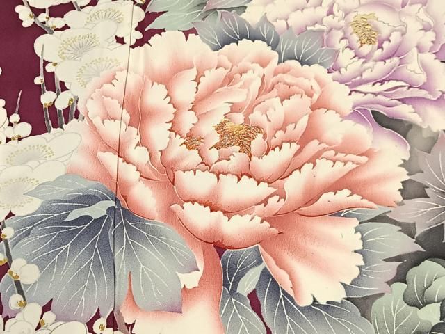 平和屋着物□豪華振袖 駒刺繍 枝梅文 暈し染め 金彩 正絹 逸品
