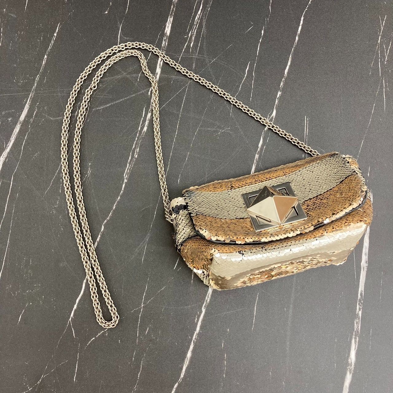 ソニアリキエル SONIA RYKIEL ルコパンバッグ スパンコール シルバー 
