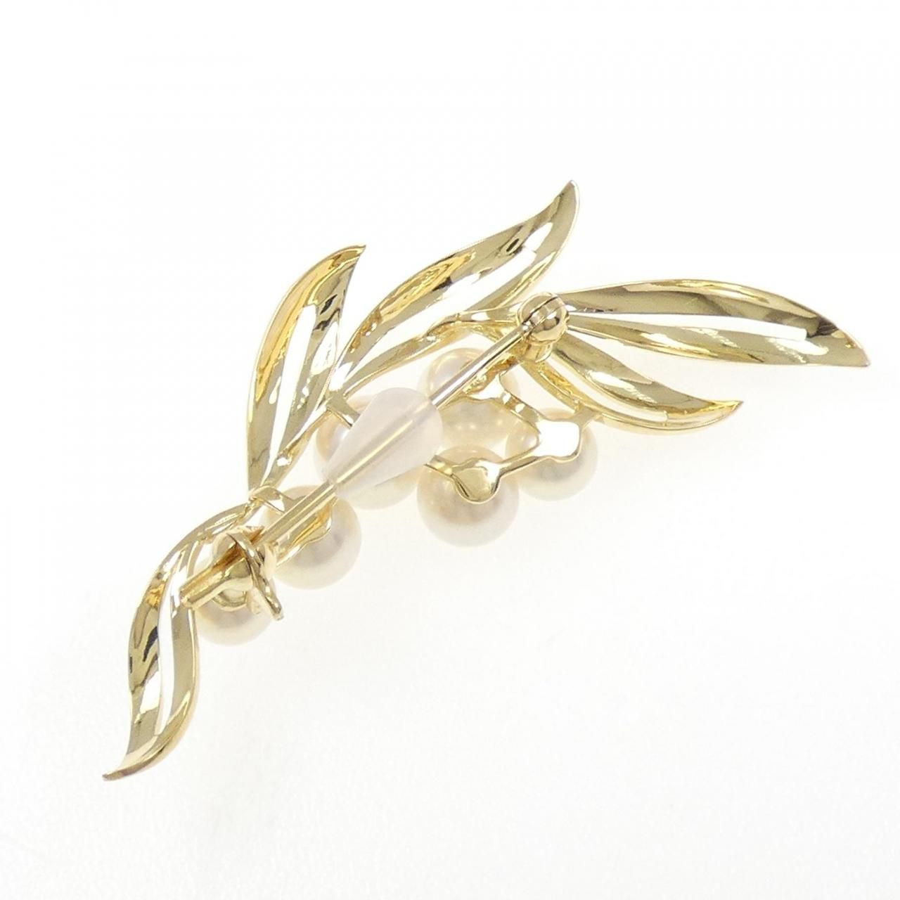 美品】ミキモト 6mm アコヤ パール ブローチ K18 MIKIMOTO 美品