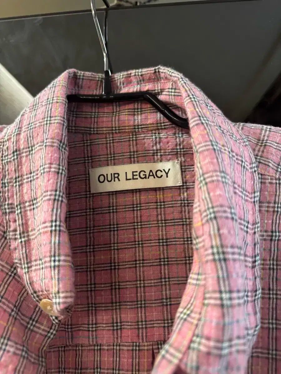 50 OUR LEGACY アワーレガシー ボローウッド BD シャツ ピンク キンブル チェック