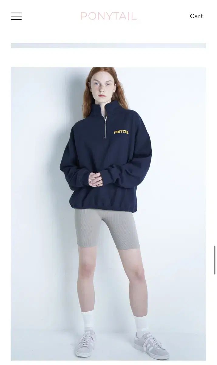 ポニーテール 居心地の良い ハーフジップ シャツ cozy half zip ー up shirts