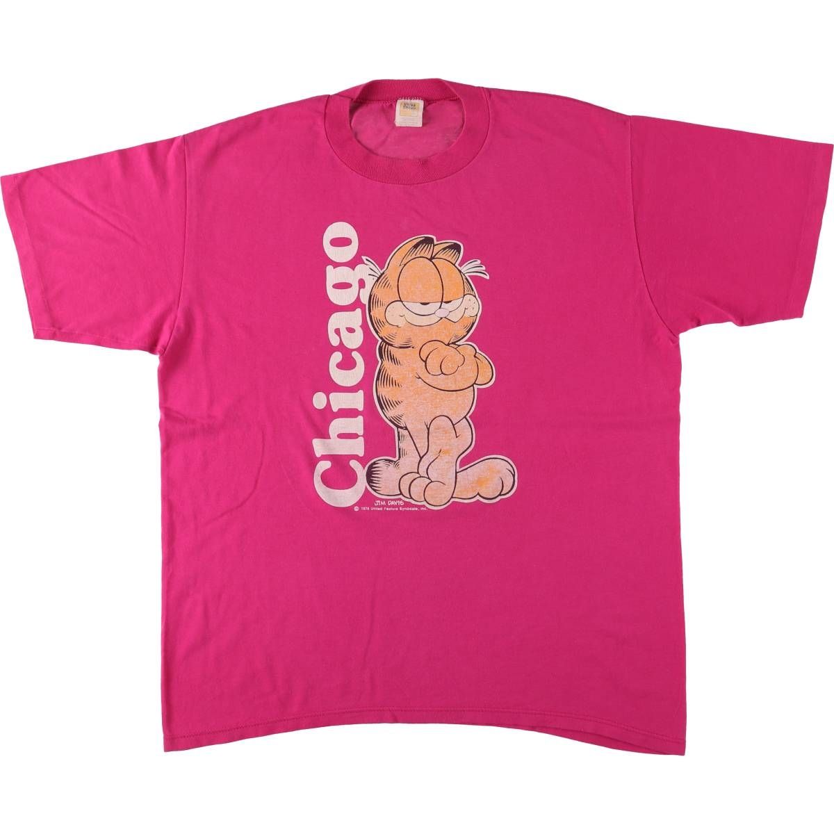 古着 70年代 ベルバシーン VELVA SHEEN GARFIELD ガーフィールド キャラクタープリントTシャツ メンズXL相当|eaa543334
