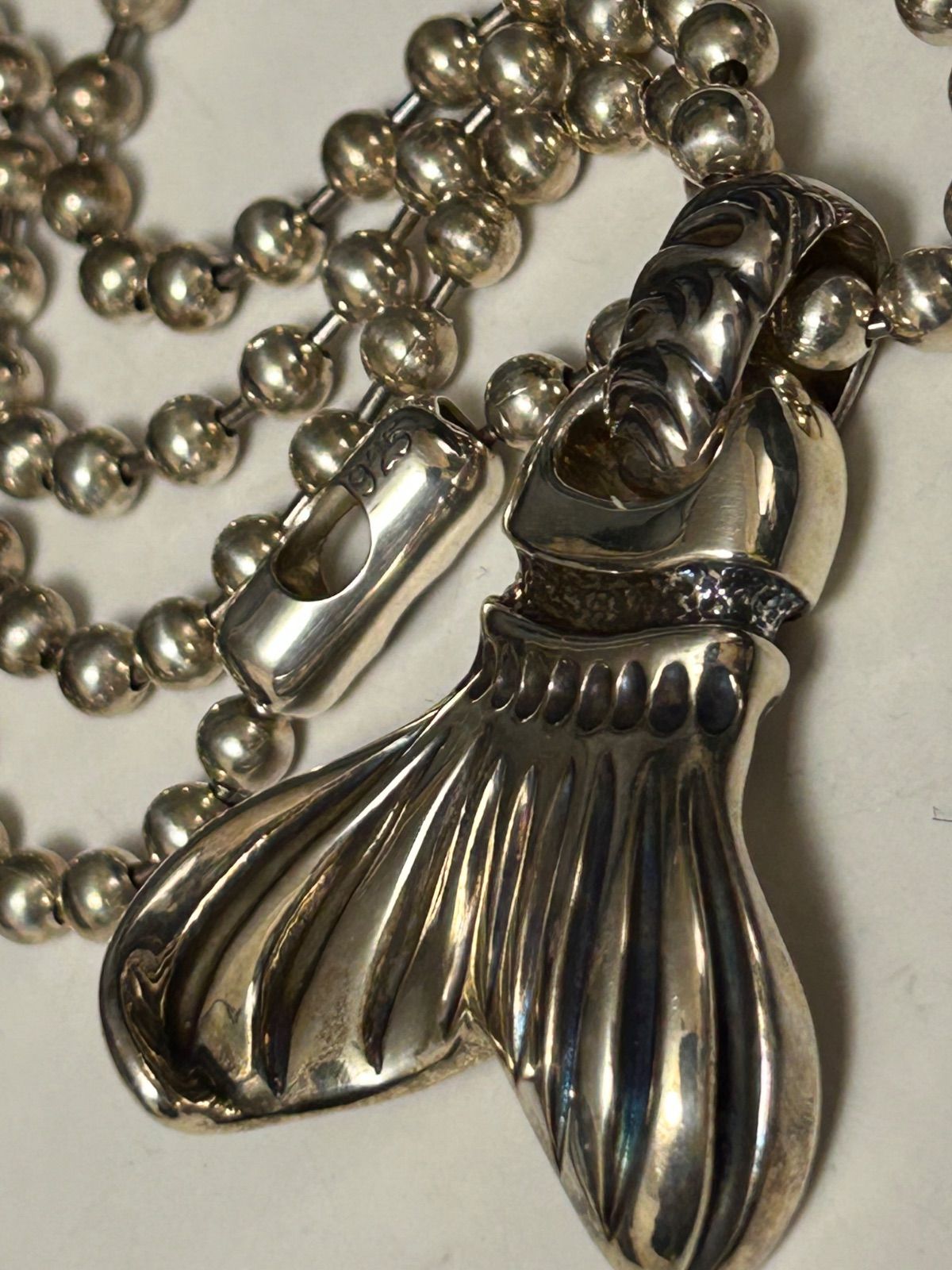 SILVER925FATチェーンFishtailトップネックレス