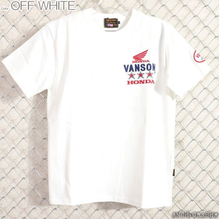 VANSON HONDA 半袖TEE HRV-2508 バンソン ホンダ 半袖Tシャツ 刺繍