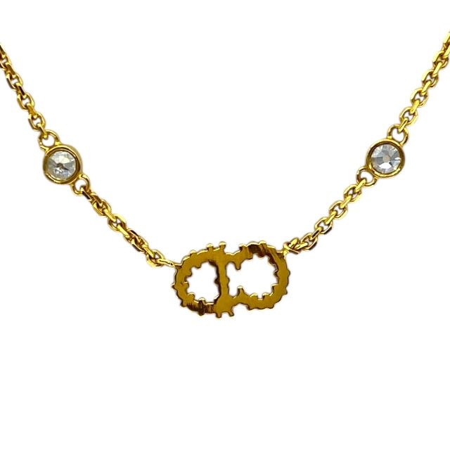 ディオール CLAIR D LUNE クレール ディー リュヌ ネックレス ペンダント CDロゴ ゴールド ラインストーン Christian Dior レディース 女性 メンズ 男性 ユニセックス ギフト プレゼント バッグ カバン 財布