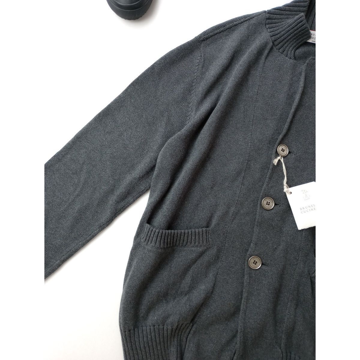 ブルネロクチネリ カーディガン コットン グレー 44 BRUNELLO CUCINELLI ブルネロクチネリ コットン 綿 100% ニット