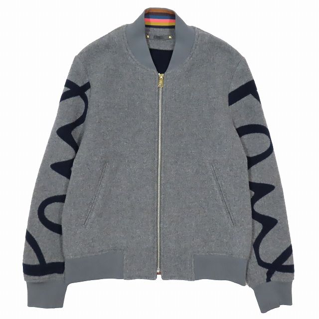 美品 19AW ポールスミス PAUL SMITH ビッグロゴ ジップアップ ブルゾン 