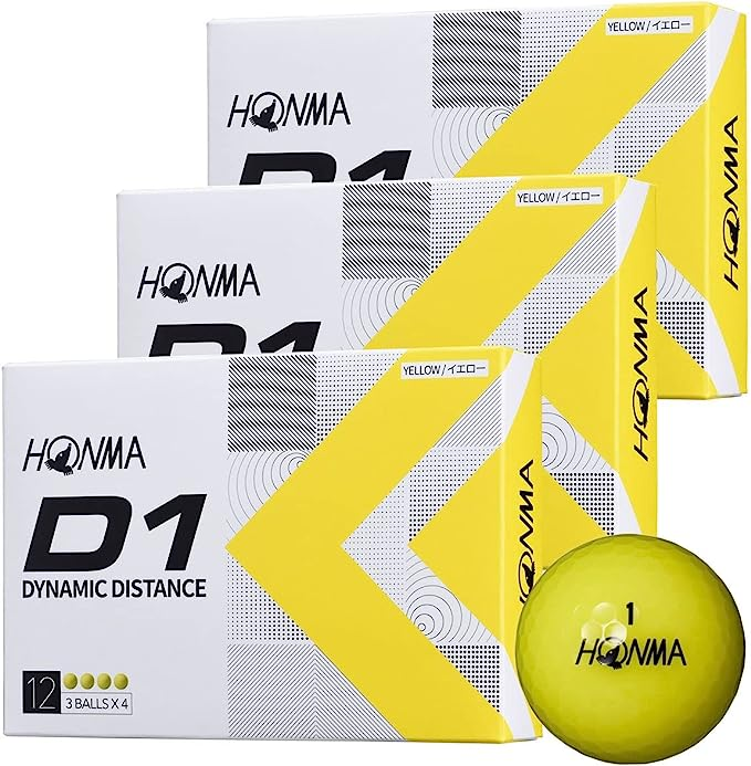Yellow HONMA(ホンマ ゴルフ) D1 2022 ゴルフボール イエロー BT2201 3