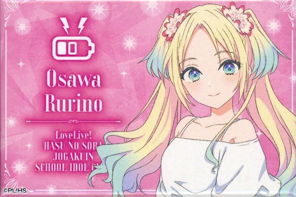 中古】バッジ・ピンズ 大沢瑠璃乃 スクエア缶バッジ フラワー