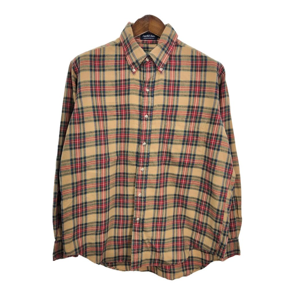 90年代 USA製 ORVIS オービス ボタンダウン 長袖シャツ アウトドア チェック マルチカラー (メンズ L) 中古 古着 S1246