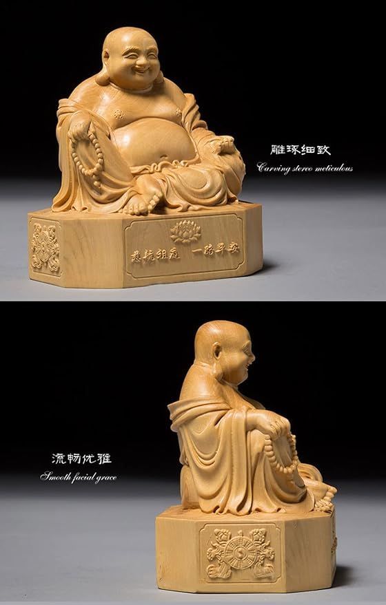 ツゲ製高級木彫り 七福神 布袋様 金運（高さ26センチの大作） 61OYpYi5gbL._UF894,1000_QL80_.jpg