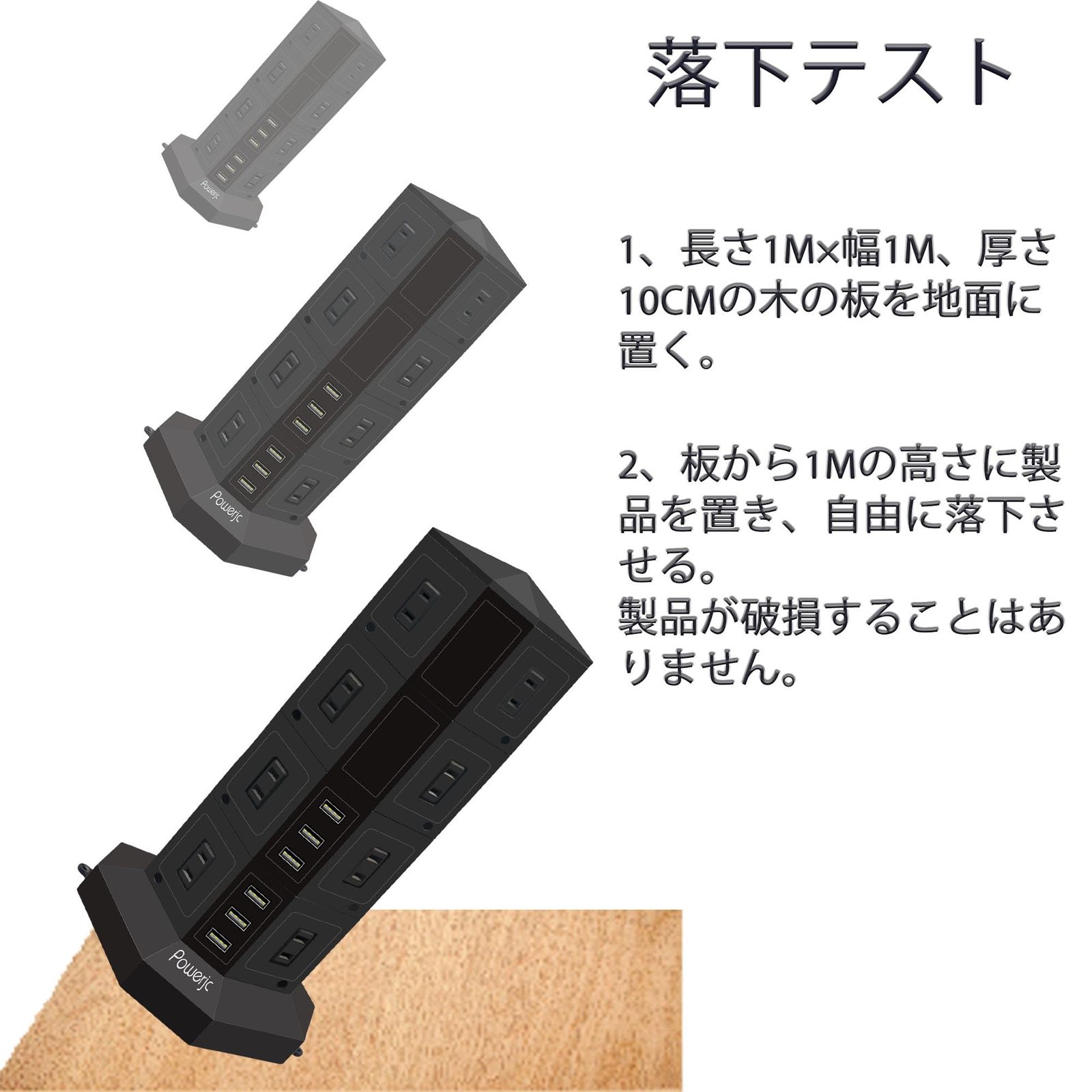 既に売却済商品となります。 迅速発送】POWERJC タワー式電源タップ 4層縦コンセント 16ACスマート