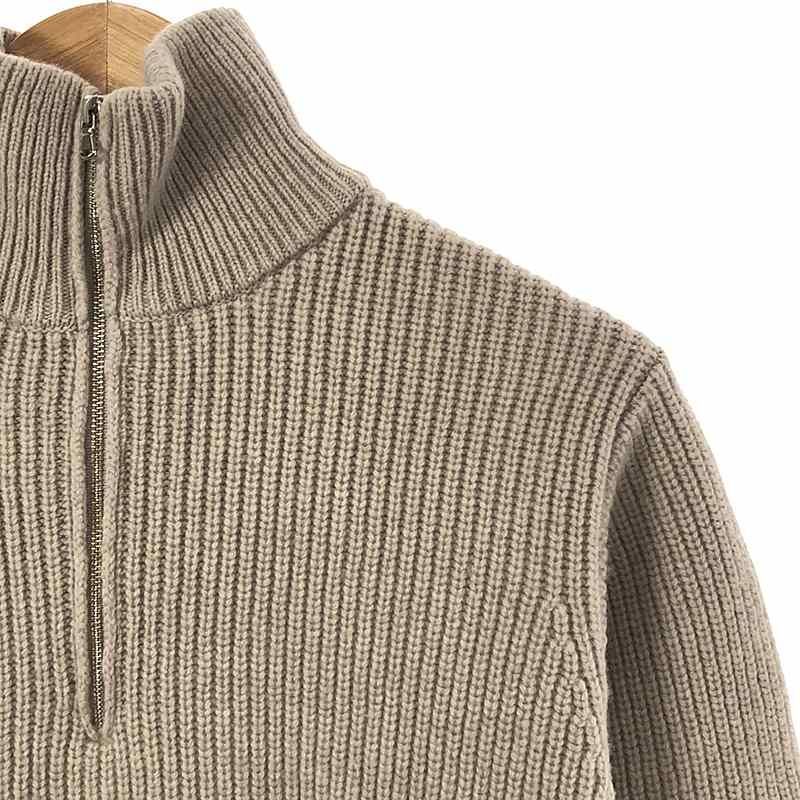 【美品】  ORCIVAL / オーチバル | ハーフジップ リブニット | 1 | ベージュ | レディース 美品】 ORCIVAL / オーチバル | ハーフジップ リブニット | 1