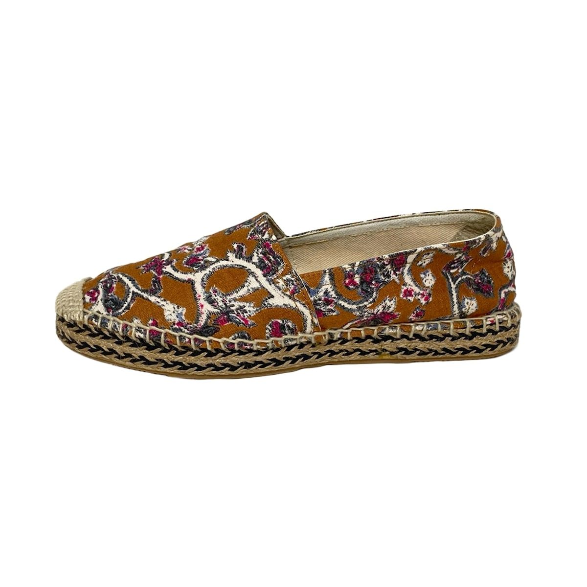 ISABEL MARANT イザベルマラン スリッポン 36 レディース - ブラウン×白×マルチ 花柄|エスパドリーユ コットン リネン