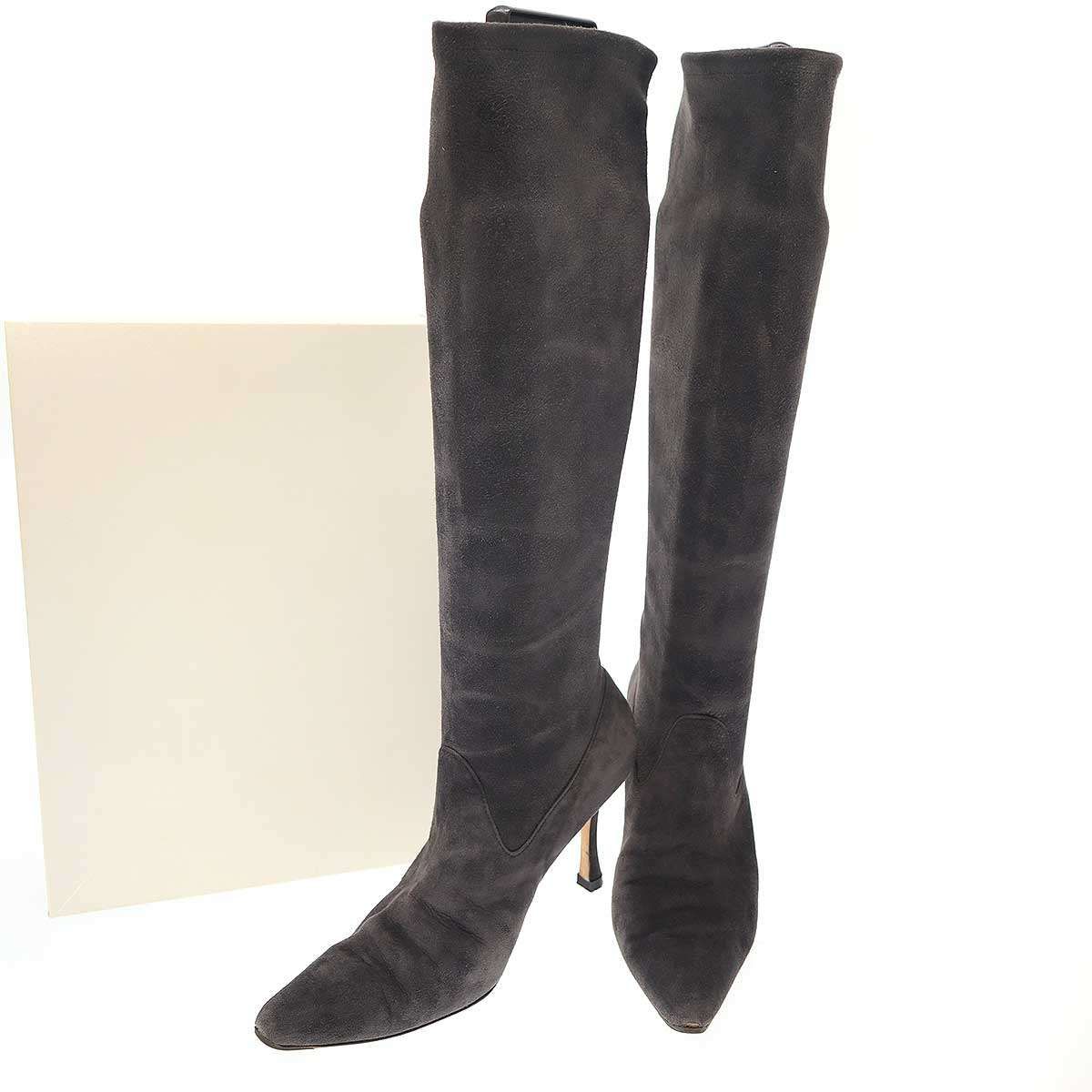 MANOLO BLAHNIK マノロブラニク PASCALARE スエードロング ブーツ 