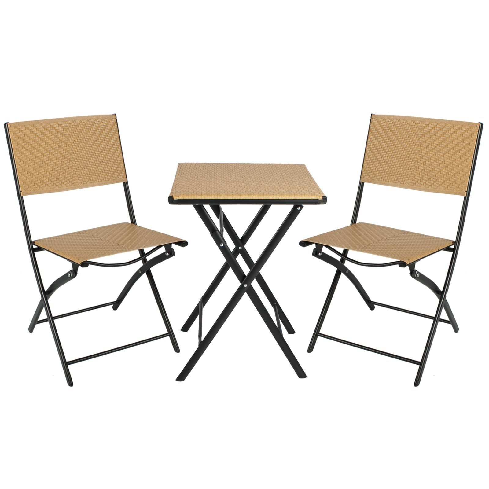 【新着商品】RANSENERSガーデンテーブルセット 3点 折りたたみ  組み立て不要、ガーデン、バルコニー、アウトドアキャンプ、ダイニング、業務用のおしゃれなテーブルと椅子