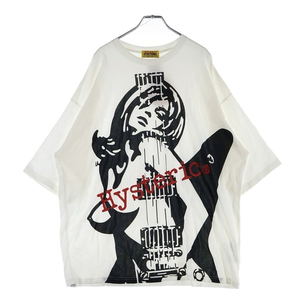 HYSTERIC GLAMOUR (ヒステリックグラマー) GUITAR GIRL 01243CO01ギターガール 半袖Tシャツ カットソー ホワイト
